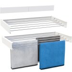 tendoir  linge mural aluminium blanc 6m