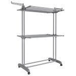 tendoir  linge avec roulettes pliable gris