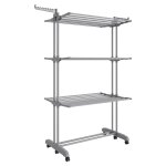 tendoir  linge avec roulettes pliable gris