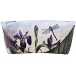 Étui à lunettes blanc à motifs iris et libellule Étui à lunettes blanc à motifs iris et libellule