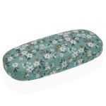 tui  lunettes en tissu fleuri vert 16x6x3. 5cm