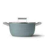 Faitout 24cm vert meraude avec couvercle smeg