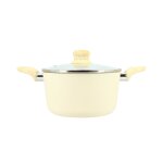 Faitout en revtement cramique 20cm crme - tous feux
