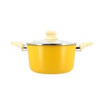 Faitout en revtement cramique 20cm jaune - tous feux