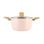 Faitout en revtement cramique 20cm rose - tous feux