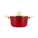 Faitout en revtement cramique 20cm rouge - tous feux