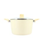 Faitout en revtement cramique 24cm crme - tous feux