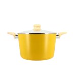 Faitout en revtement cramique 24cm jaune - tous feux