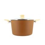 Faitout en revtement cramique 24cm noisette - tous feux