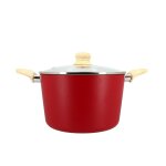 Faitout en revtement cramique 24cm rouge - tous feux