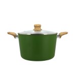 Faitout en revtement cramique 24cm vert - tous feux