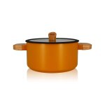 Faitout en revtement cramique jaune 24cm - tous feux