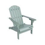 Fauteuil adirondack vert de gris en bois d'acacia avec accoudoirs