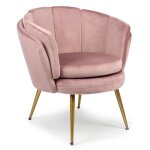 Fauteuil arrondi brenda velours rose