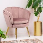Fauteuil arrondi velours rose Fauteuil arrondi velours rose