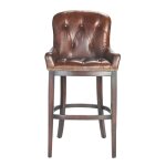 Fauteuil de bar en cuir - effet lin