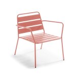 Fauteuil bas de jardin en métal argile Fauteuil bas de jardin en métal argile