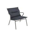 Fauteuil bas matelass assise grand confort en acier gris l69xl68xh70