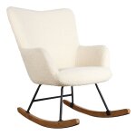 Fauteuil à bascule en tissu bouclette beige Fauteuil à bascule en tissu bouclette beige