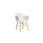 Fauteuil blanc avec structure en bois de ch�ne