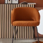 Fauteuil bouclette uni 55x62 cm marron