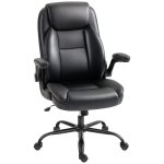 Fauteuil de bureau accoudoirs relevables cuir synthtique noir