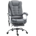 Fauteuil de bureau direction massant chauffant inclinable tissu gris Fauteuil de bureau direction massant chauffant inclinable tissu gris