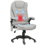 Fauteuil de bureau direction massant chauffant rglable tissu gris