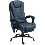 Fauteuil de bureau direction massant inclinable repose - pied bleu