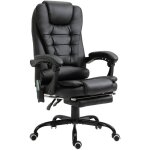 Fauteuil bureau direction massant inclinable repose - pied coussin noir