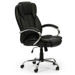 Fauteuil de bureau à hauteur réglable et inclinable similicuir noir Fauteuil de bureau à hauteur réglable et inclinable similicuir noir