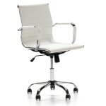 Fauteuil de bureau inclinable blanc, cuir synthétique Fauteuil de bureau inclinable blanc, cuir synthétique
