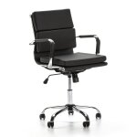 Fauteuil de bureau inclinable noir, cuir synthétique Fauteuil de bureau inclinable noir, cuir synthétique