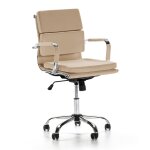 Fauteuil de bureau inclinable taupe, cuir synth�tique