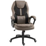 Fauteuil de bureau manager massant gris brun surpiqûre orange Fauteuil de bureau manager massant gris brun surpiqûre orange