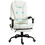 Fauteuil de bureau massant hauteur rglable dossier inclinable blanc