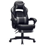 Fauteuil de bureau repose - pieds tlescopique noir et gris