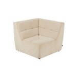 Fauteuil chauffeuse d'angle lounge en velours côtelé beige Fauteuil chauffeuse d'angle lounge en velours côtelé beige