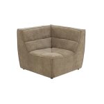 Fauteuil chauffeuse d'angle lounge en velours côtelé taupe Fauteuil chauffeuse d'angle lounge en velours côtelé taupe