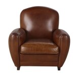 Fauteuil club en cuir marron Fauteuil club en cuir marron