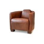 Fauteuil club en cuir marron Fauteuil club en cuir marron