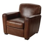 Fauteuil club en cuir marron effet vieilli Fauteuil club en cuir marron effet vieilli