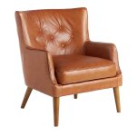 Fauteuil confident cuir capitonné brun Fauteuil confident cuir capitonné brun