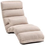 Fauteuil convertible 1 place dossier réglable tissu aspect lin beige Fauteuil convertible 1 place dossier réglable tissu aspect lin beige