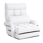 Fauteuil convertible 1 place avec oreiller blanc 67 x 65 x 72 cm