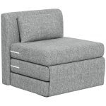 Fauteuil convertible charge 240 kg tissu lin gris