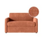 Fauteuil convertible couchage 100x190cm tissu terracotta matelas 13cm