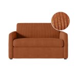 Fauteuil convertible couchage 100x190cm velours terracottamatelas 13cm