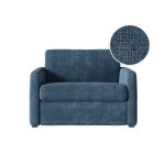 Fauteuil convertible couchage 70x190cm tissu bleu fonc matelas 13cm