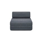 Fauteuil convertible et modulable 1 place en tissu lisse bleu